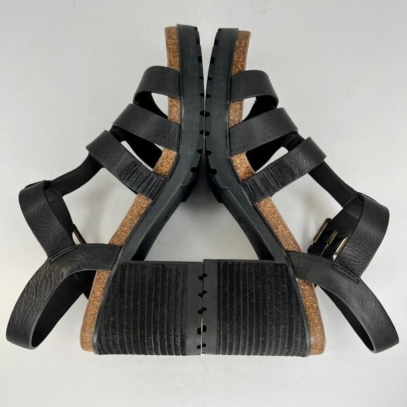 Zodiac Womens Leena Black Slip On Strappy Buckle Size 8 Block Heel Sandals - Picture 6 of 9